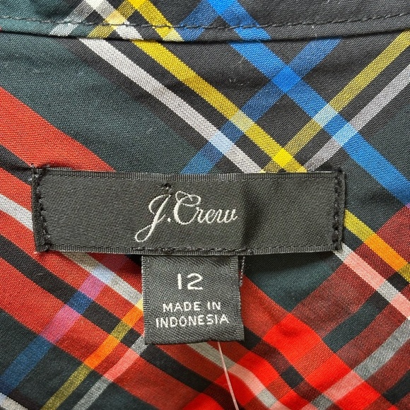 J.Crew - NWT Jewelled Button Popover Tunic in Stewart Tartan in Size 12 - Picture 10 of 13